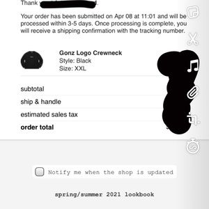 Supreme SS21 Gonz Logo Crewneck SIZE XXL
deadstock